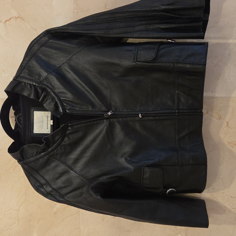 WOMEN'S MADISON MARCUS GENUINE LEATHER & SILK JACKET COAT SZ S $350